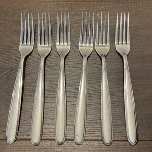 Oneida Peninsula Jordan Castle Laura Dinner Fork‎ Satin Handle Flatware Set Of 6